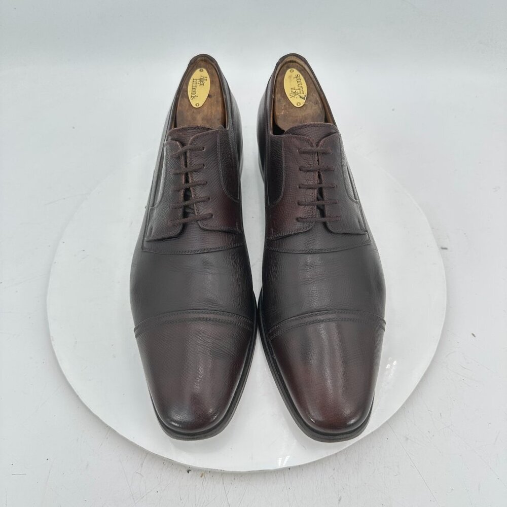 Gucci Men Size US 9 UK 8.5D Brown Leather Lace Up Cap Toe Derby Dress Shoes - Picture 4 of 12